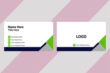  Double sided business card design template .Creative and minimalist business card. Abstract business card layout. Modern business card template with flat user interface.
