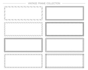 Rectangular Decorative Vintage Frame Set Isolated On A White Background. Vector Illustration. 
