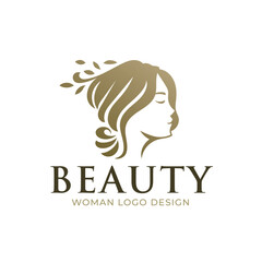 Woman Beauty Modern Gold Elegant Logo