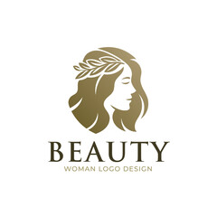 Woman Beauty Modern Gold Elegant Logo