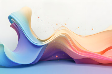 Abstract colorful gradient translucent wave background. modern glossy colorful translucent fluid motion waves, fluent style liquid cloth 3D illustration. Generative AI