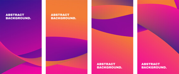 Wave cover gradient background collection.Vector dynamic background for backdrop, banner, poster, social media template, cover, brochure, etc