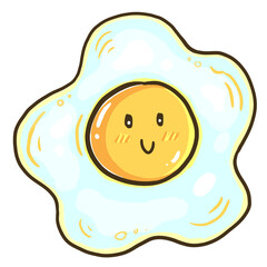 fried egg cute cartoon.