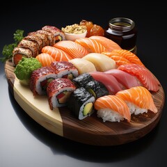 Assorted Sushi Platter natural lighting