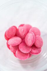 Mini pink chocolates
