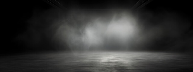 Obraz premium Abstract fog. White cloudiness, mist or smog moves on black background.