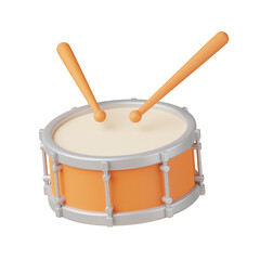 Drum 3d rendering icon for website or app or game Fun and simple Drum