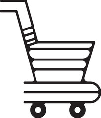 Shopping Cart Line Icon. Online Market Illustration, Presented Art, Websites, Presentation, or Mobile Application EPS