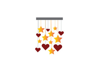 Hanging love and star..