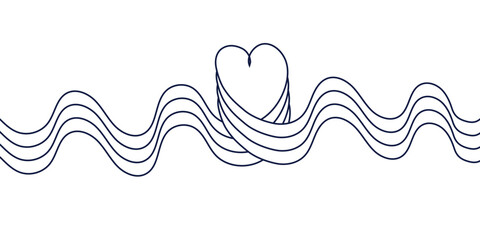 abstract background line art design with heart shape.