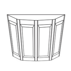 house bow window in black outline