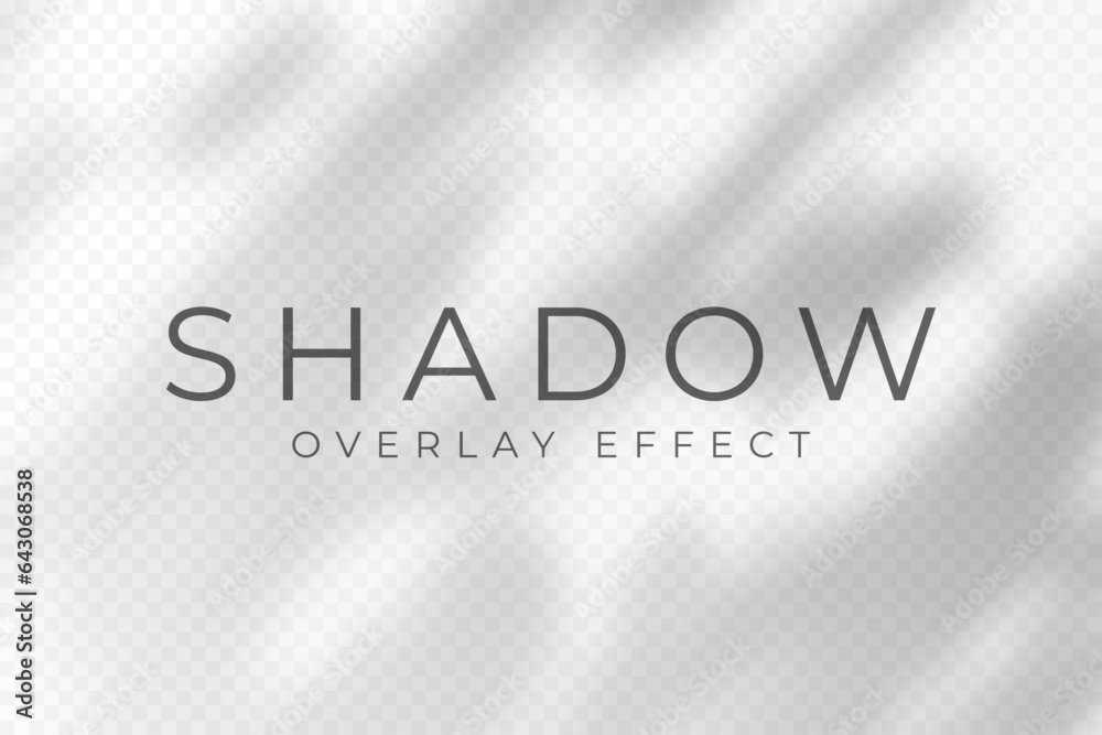 Fototapete Shadow overlay effect. Transparent soft light and shadows from plant branches, leaves and foliage. Mockup of abstract transparent shadow overlay effect and natural lightning scene. Vector