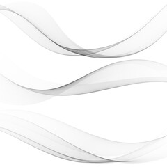 Set of gray abstract waves. Wave pattern. eps 10