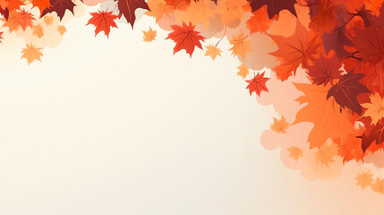 Naklejka na ściany i meble copy space, background of autumn colores maple leafs. Autumn leaves isolated on white background. illustration, no text. Copy space is available.