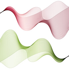 Vector set of abstract wave pattern. Green and red waves. eps 10