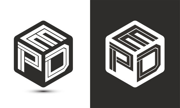 EPD letter logo design with illustrator cube logo, vector logo modern alphabet font overlap style.
