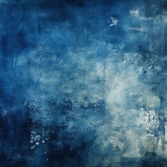 serene navy and blue background with artistic scratches and marks, Generative AI