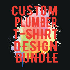 custom plumber t-shirt design bundle