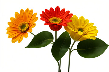 Isolated colorful flower on a white background.