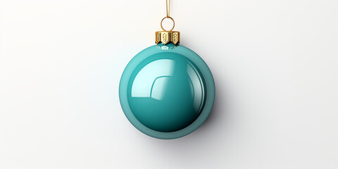 Wunderschöne dekorative Christbaumkugeln in grün als Querformat für Banner, ai generativ