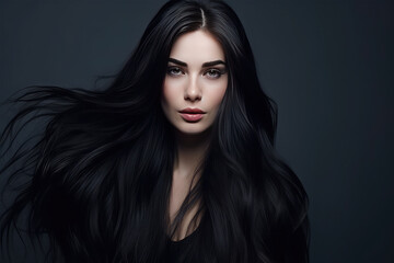 Fototapeta premium Pictures of beautiful models fashion hairstyles on background