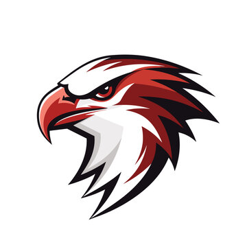 Esport vector logo falcon on white background side view, falcon icon, falcon sticker, falcon head, eagle