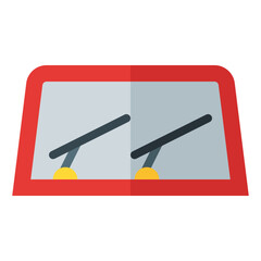Wiper. Vector flat icon of a car or automobile, symbolizing a machine for driving. It is presented in a flat style, suitable for mobile concepts and web design