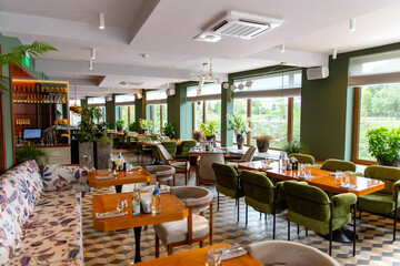 Italian restaurant interior in modern style