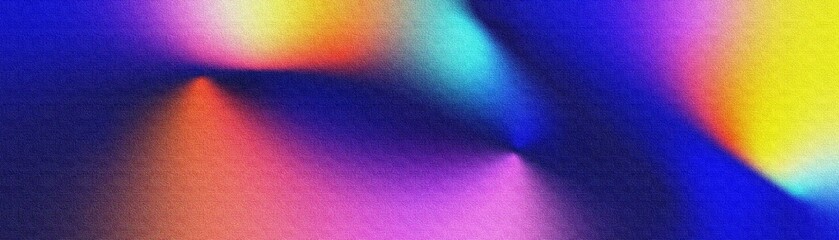 Colorful Vibrant Gradient Background with Grainy Texture Effect for Banner or Poster Design. Iridescent Banner. Multicolor Background with Noise Effect