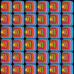 Fondo geométrico con cuadrados de colores variados.