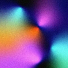 Colorful Vibrant Gradient Background with Grainy Texture Effect for Banner or Poster Design. Iridescent Banner. Multicolor Background with Noise Effect