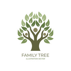 Obraz premium Human Family Tree of Life Icon Symbol Illustration