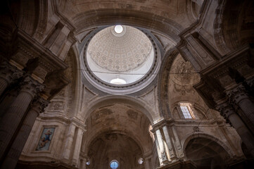 Beautiful interior of Cadiz cathedral in the Old Town of Cadiz.