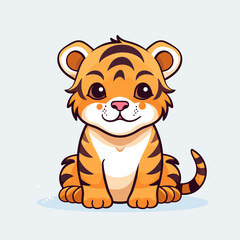 Obraz na płótnie Canvas Tiger logo vector sticker - Cute Tiger illustration Clipart