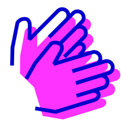 手、拍手、両手を表す2色スタイルのアイコン