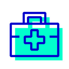 Obraz premium 医療、救急箱を表す2色スタイルのアイコン