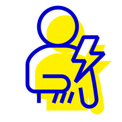 けが・病気、腹痛を表す2色スタイルのアイコン