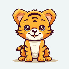 Fototapeta na wymiar Tiger logo vector sticker - Cute Tiger illustration Clipart
