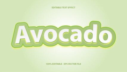 Avocado fruit text effect, editable nature and green text style