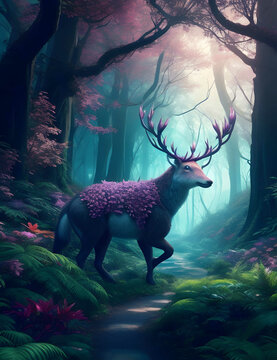 Immerse in an AI-generated forest through virtual reality, a dream-like world of enchanting flora, visual storytelling, and surreal wildlife encounters, blurring the lines of reality.