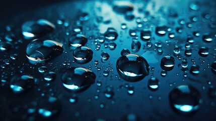 Blue water drops background.