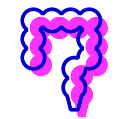 人体、大腸を表す2色スタイルのアイコン