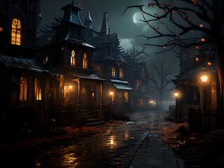Obraz premium spooky halloween night