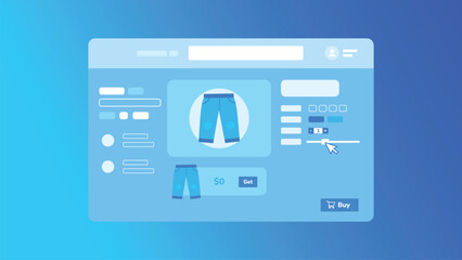 Vector computer window buying and selling website, technology concept background, flat design