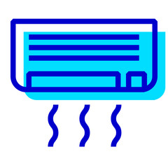 家電、エアコンを表す2色スタイルのアイコン