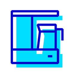 家電、コーヒーメーカーを表す2色スタイルのアイコン