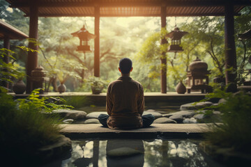 Zen Meditation in a Serene Garden
