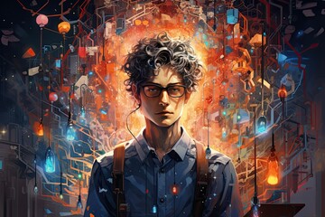 Illustration of a AI Artificial Intelligence Specialist