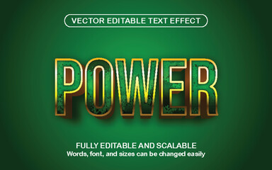 Power 3d editable text effect with green background