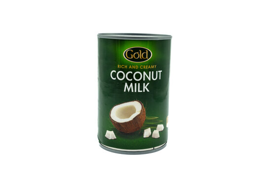  KTC (edibles) Ltd branded 400ml Coconut milk in a recyclable tin can that is displaying relevant icons graphics and symbols for the product